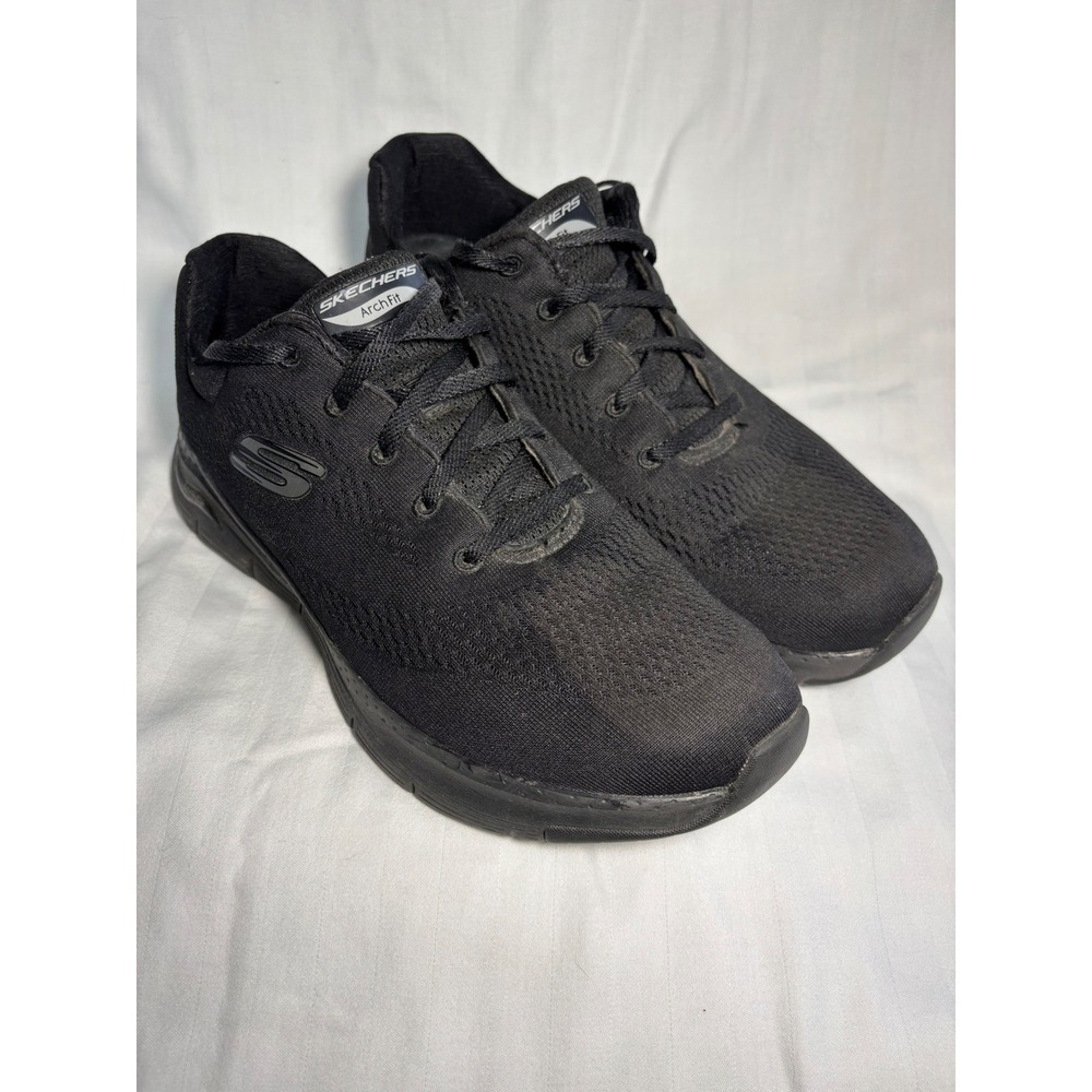 Skechers Arch Fit Mens Black Mesh Walking‎ Running Shoes 149057W Wide Fit 11